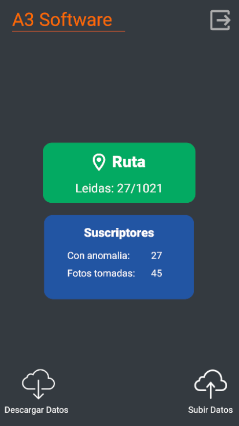 Pantalla principal de la app A3 con el avance de la ruta de lecturas